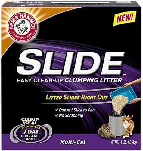 Slide easy clean up clumping cat litter 