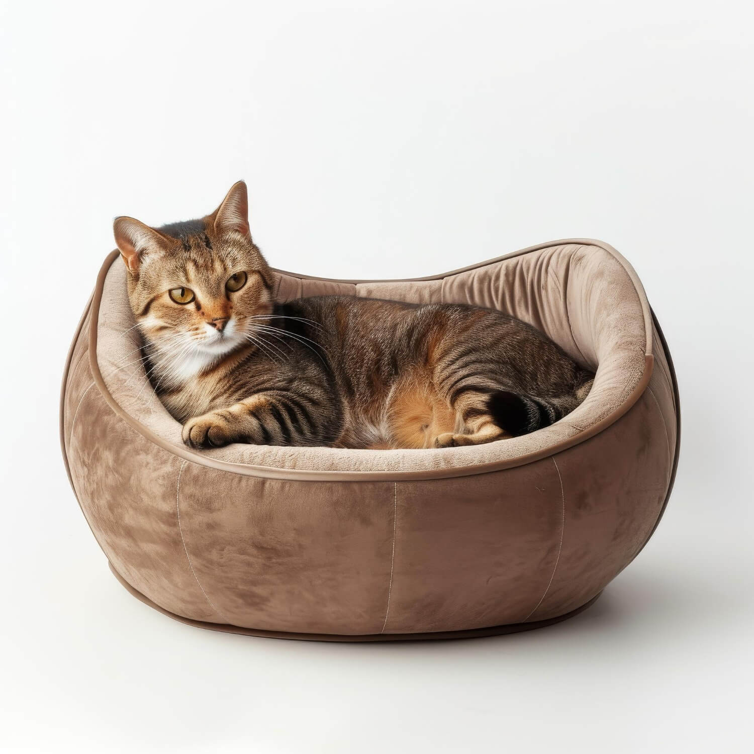 CAT LAYING IN A CAT BED